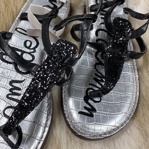 Sam Edelman Black Sequin Strap Sandal, 4